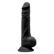 n11124-9-5-inch-realistic-silicone-dual-density-dildo-with-suction-cup-with-balls-black
